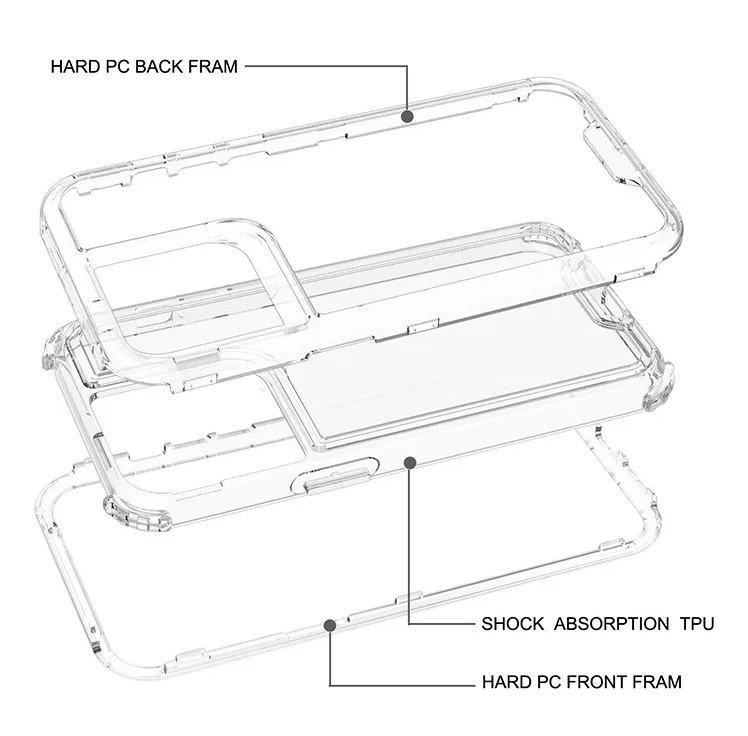 CASE 360 SON 3 EN 1 TRANSPARENTE PARA IPHONE 15 PRO MAX - 3