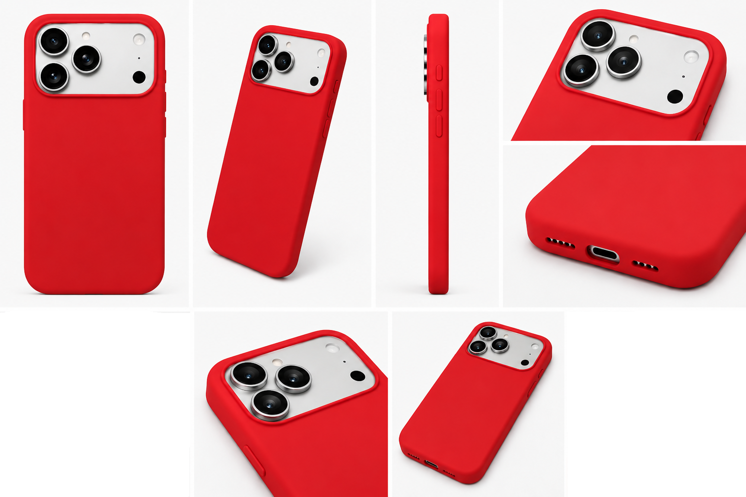 FUNDA PROTECTORA PARA IPHONE 17 PRO MAX DISEÑO MATE ROJO - 1