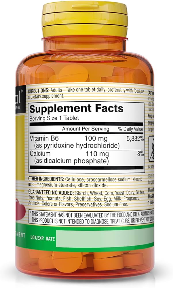 VITAMINA MASON NATURAL B6 100MG 100 TABLETAS - 2