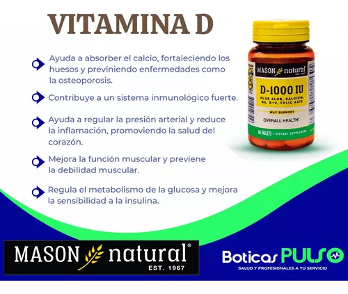 VITAMINA MASON NATURAL D3 1000UI SALUD OSEA B 03 FRASCOS - 3