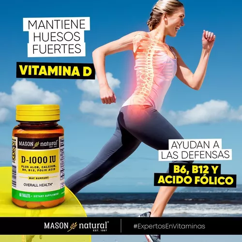 VITAMINA MASON NATURAL D3 1000UI SALUD OSEA 60 TABLETAS - 3