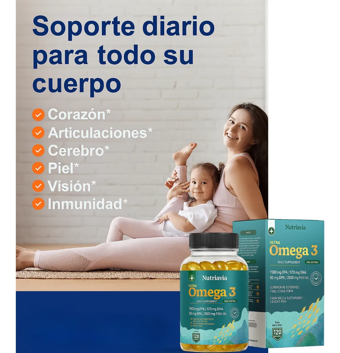 ULTRA OMEGA 3 NUTRIAVIA ALTA CONCENTRACION 2500MG 120 SOFTGELS - 7