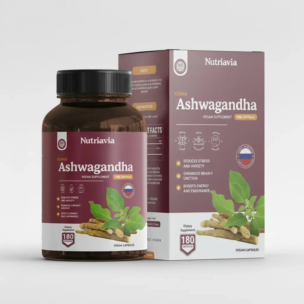 ASHWAGANDHA KSM 66 CONCENTRADO NUTRAVIA 600MG 180 CAPSULAS - 1