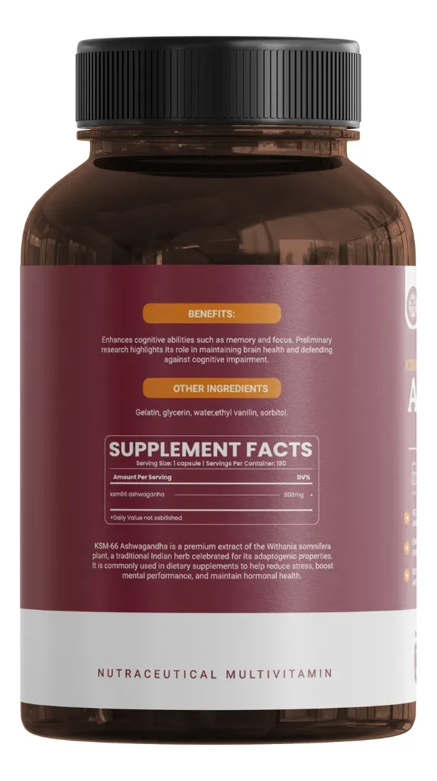 ASHWAGANDHA KSM 66 CONCENTRADO NUTRAVIA 600MG 180 CAPSULAS - 2