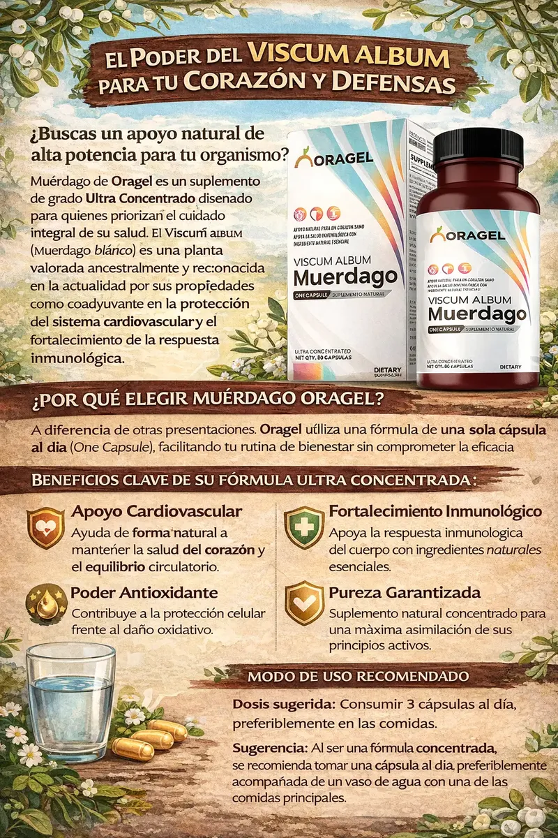 MUERDAGO ORAGEL VISCUM ALBUM ANTICANCERÍGENO 80 CÁPSULAS - 2