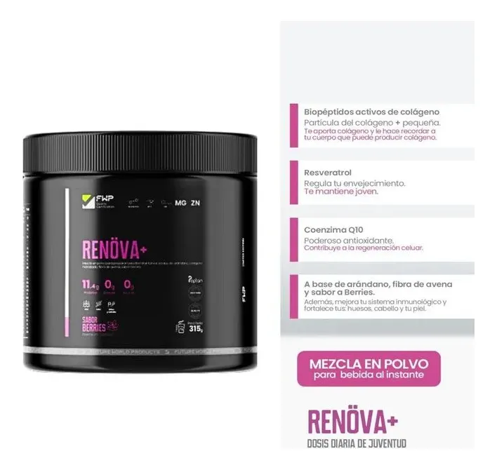 RENÖVA+ COLÁGENO HIDROLIZADO CON BIOPÉPTIDOS ACTIVOS 315GR - 4