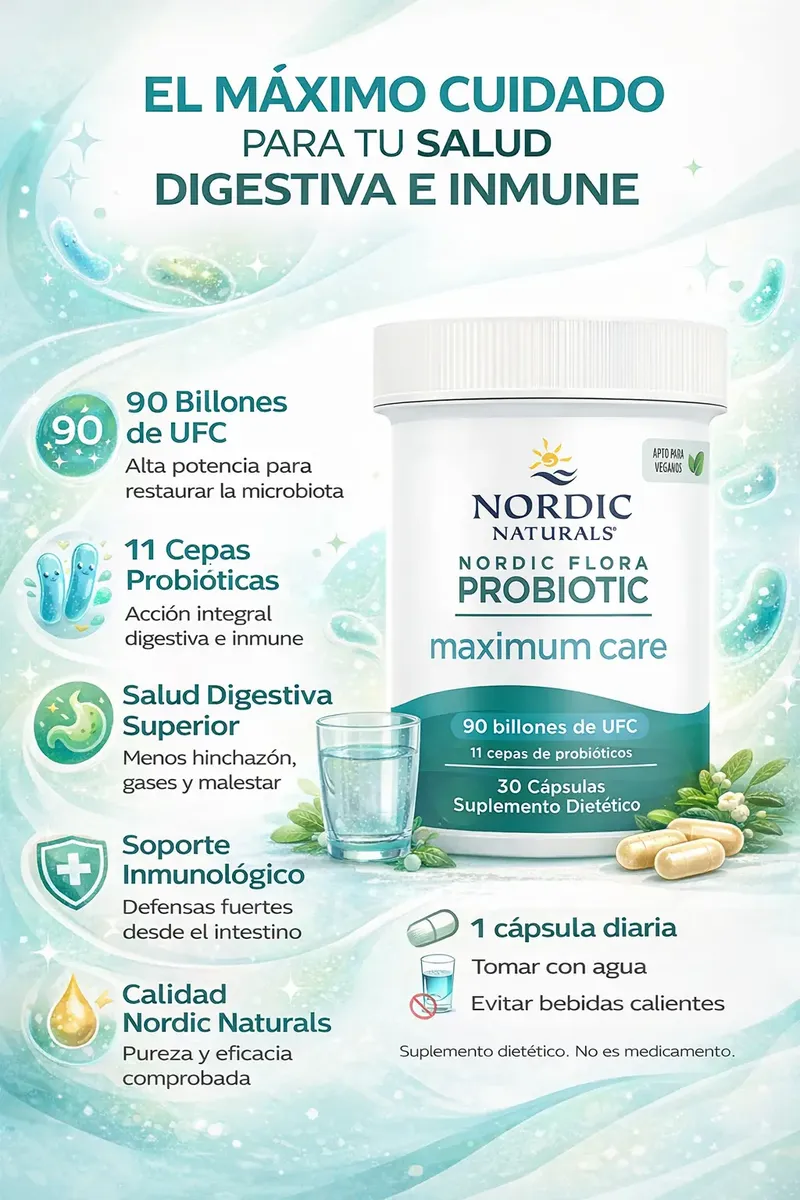 MAXIMUN CARE PROBIOTIC CONFORT NORDIC NATURALS 30 CAPSULAS - 3