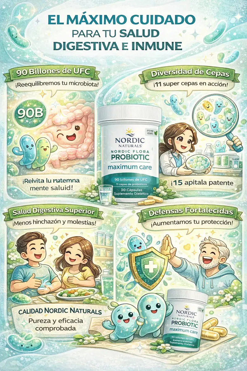 MAXIMUN CARE PROBIOTIC CONFORT NORDIC NATURALS 30 CAPSULAS - 4