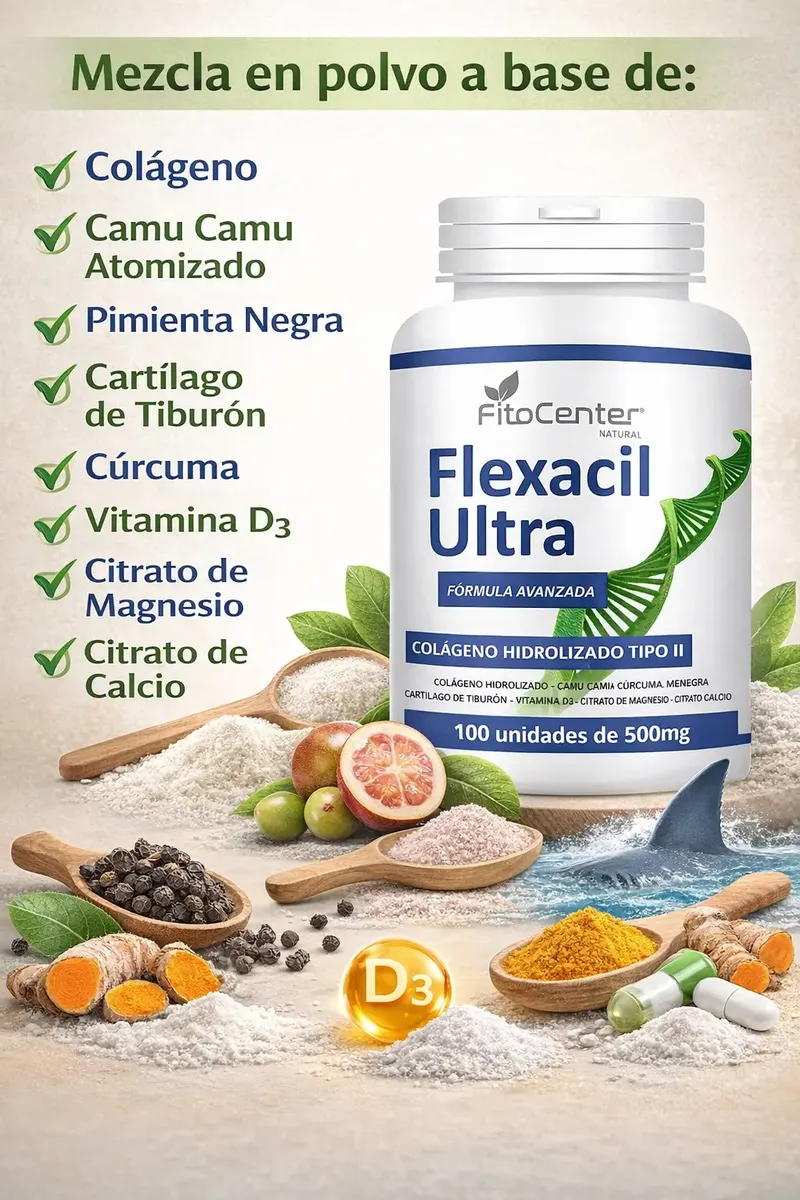 FLEXACIL ULTRA 500MG FITOCENTER SALUD ARTICULAR 100 CAPSULAS - 2