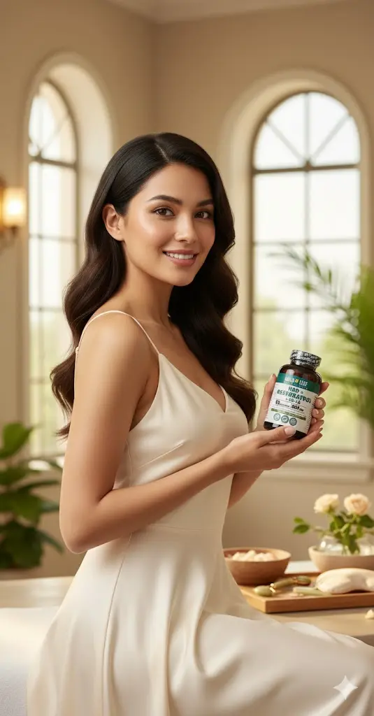 NAD+ RESVERATROL + CQ 10 GOLD LEAF 500MG 90 CAPSULAS - 6