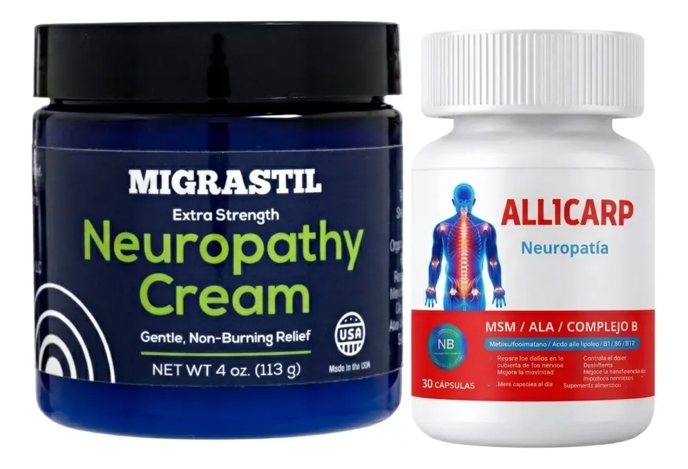 PACK TRATAMIENTO NEUROPATÍA CREMA MIGRASTIL + ALLICARP 30 CAPSULAS - 1