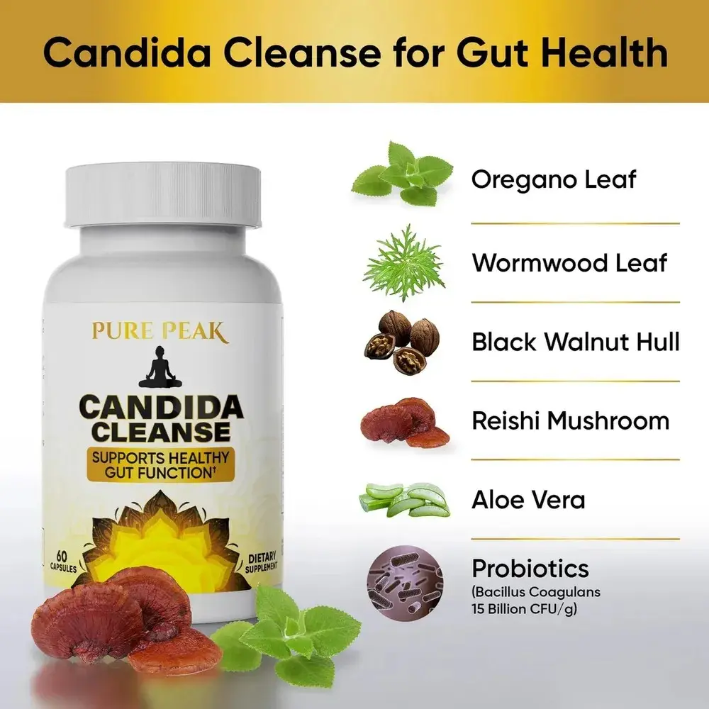 PURE PEAK CANDIDA CLEANSE AYUDA AL INTESTINO 60 CAPSULAS SABOR SIN SABOR - 2