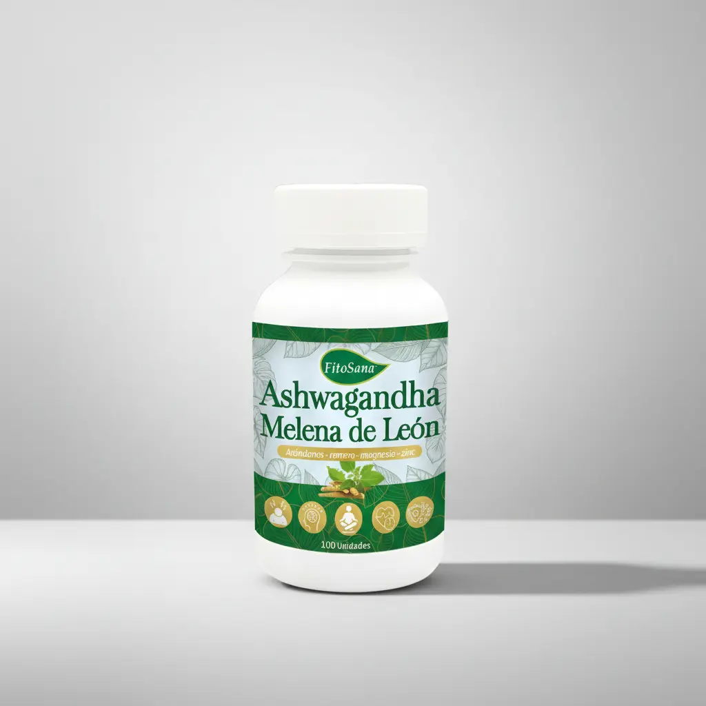 ASHWAGANDHA CON MELENA DE LEÓN FITOSANA 100 CAPSULAS - 1