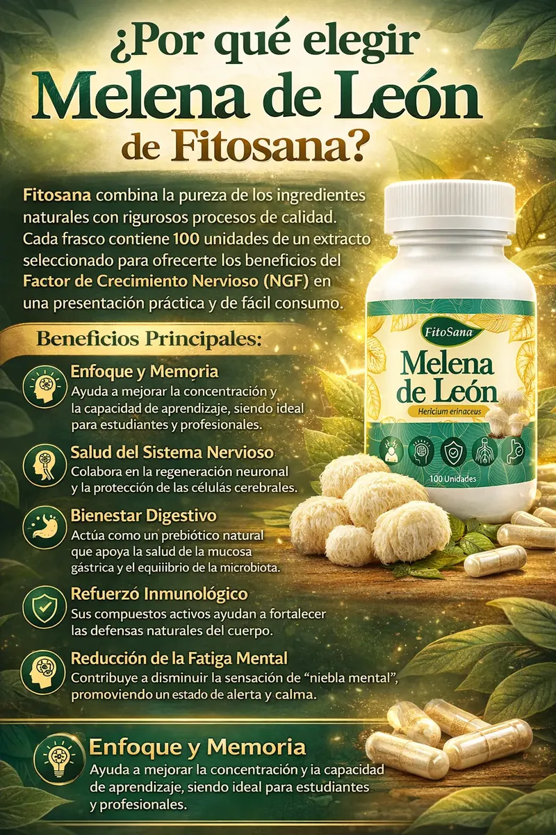MELENA DE LEÓN FITOSANA 100 CÁPSULAS CONCENTRACIÓN Y MEMORIA - 2