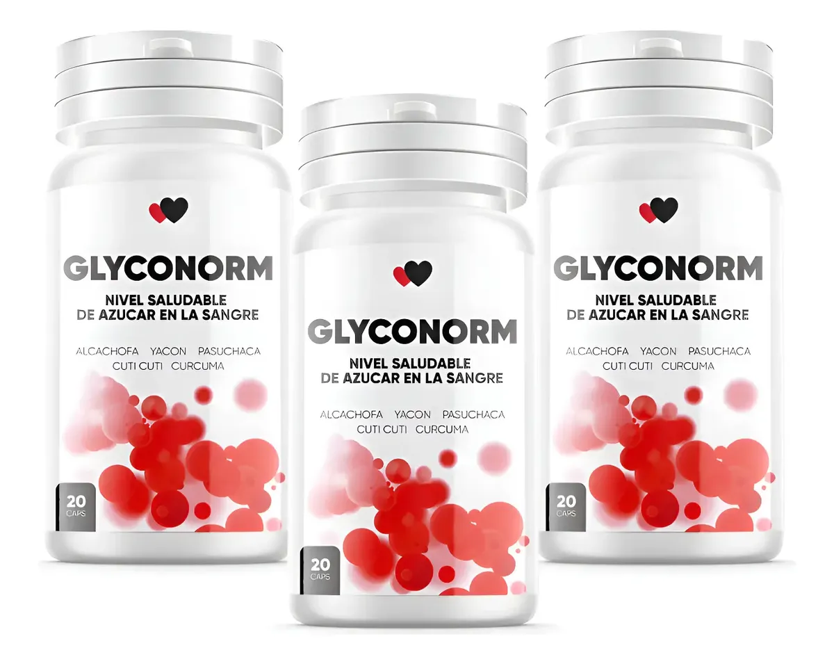 GLYCONORM 500MG REGULA DIABETES - GLUCOSA 20 CAPSULA PACK 03 FRASCOS - 1