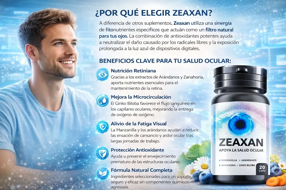 ZEAXAN 500MG RECUPERA TU VISIÓN 20 CAPSULAS 03 FRASCOS - 2