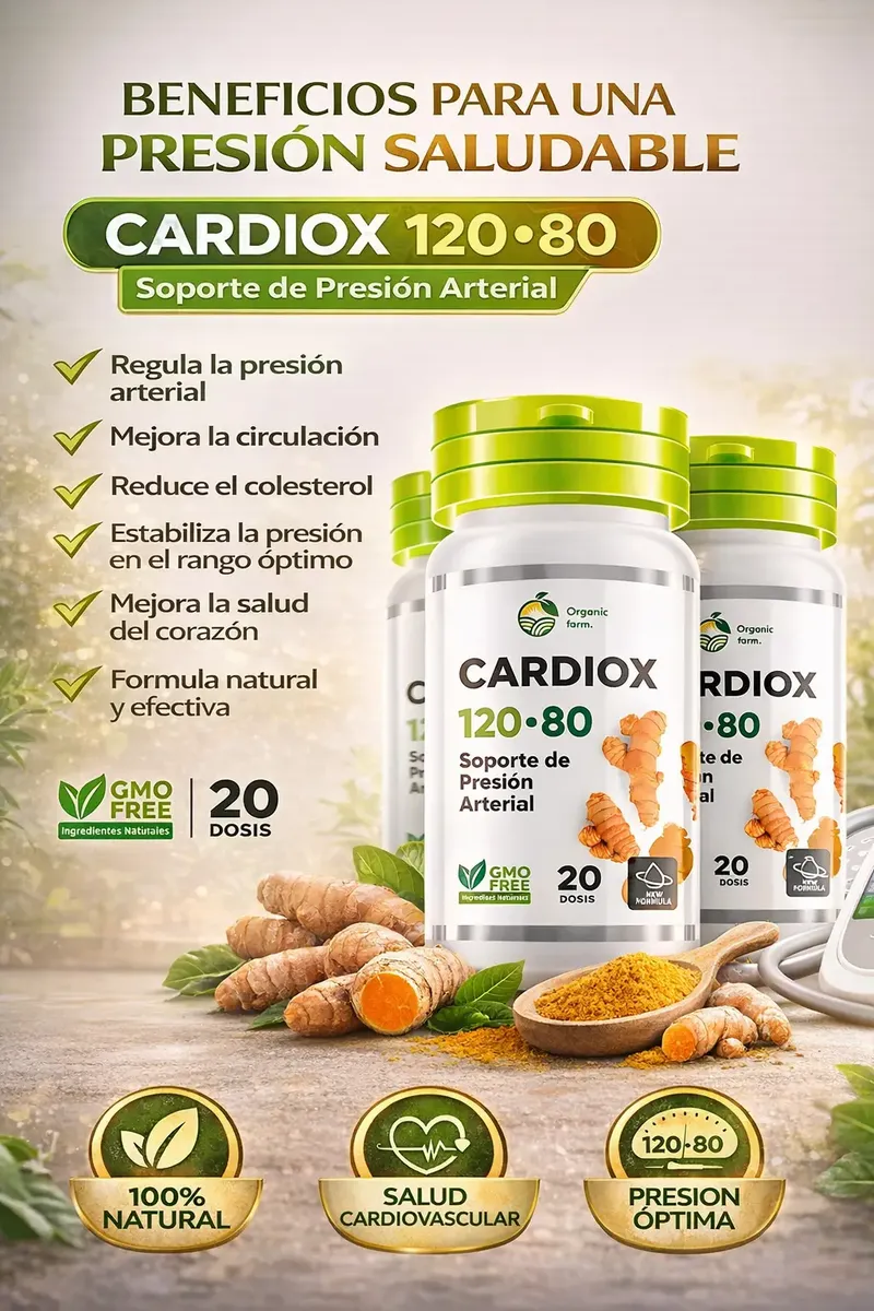 CARDIOX 120-80 CONTROL DE PRESIÓN CARDIACA 20 CAPSULAS 03 FRASCOS - 2