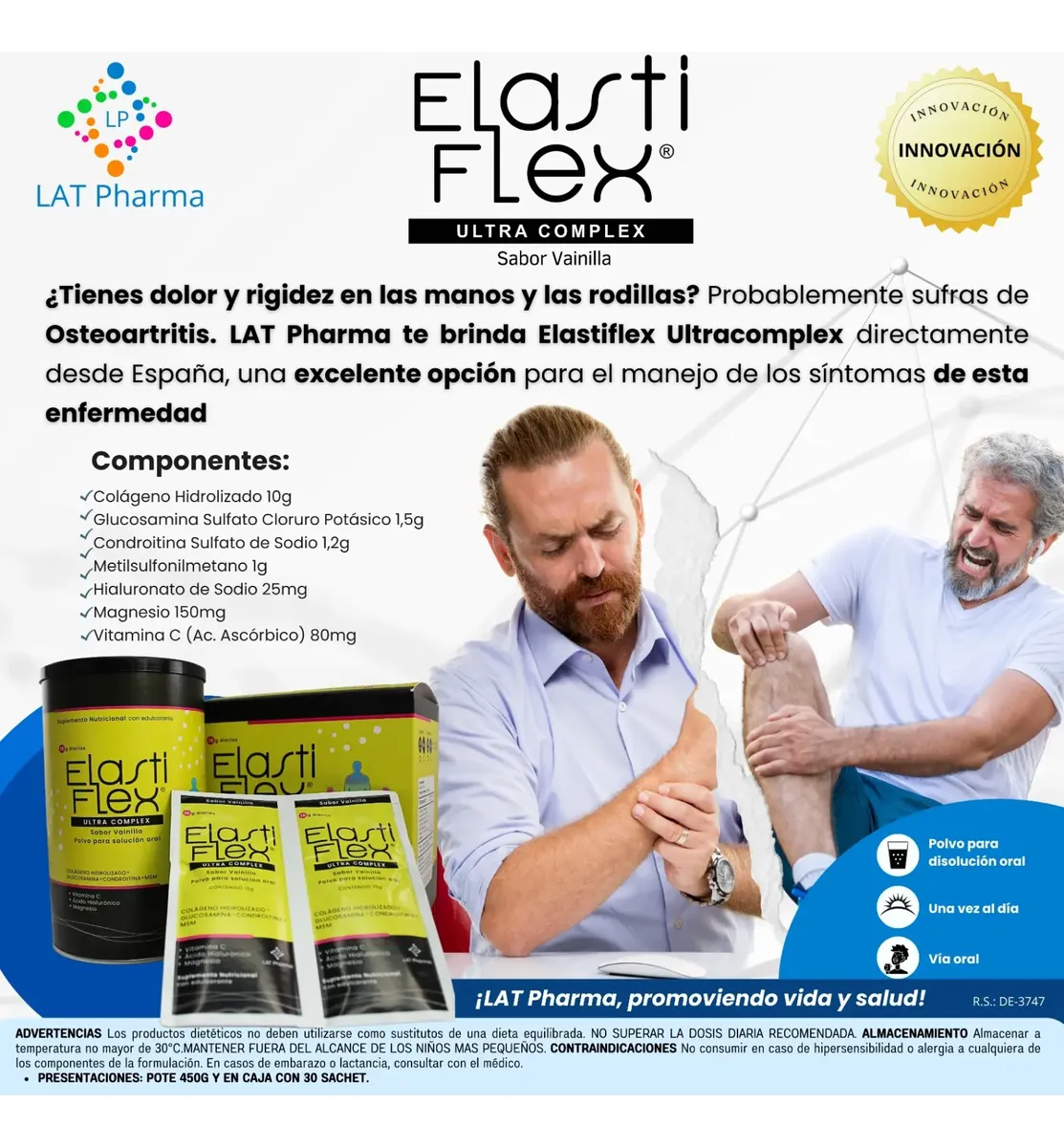 ELASTIFLEX ULTRA COMPLEX LAT PHARMA CONDROITINA MSM 450G - 3
