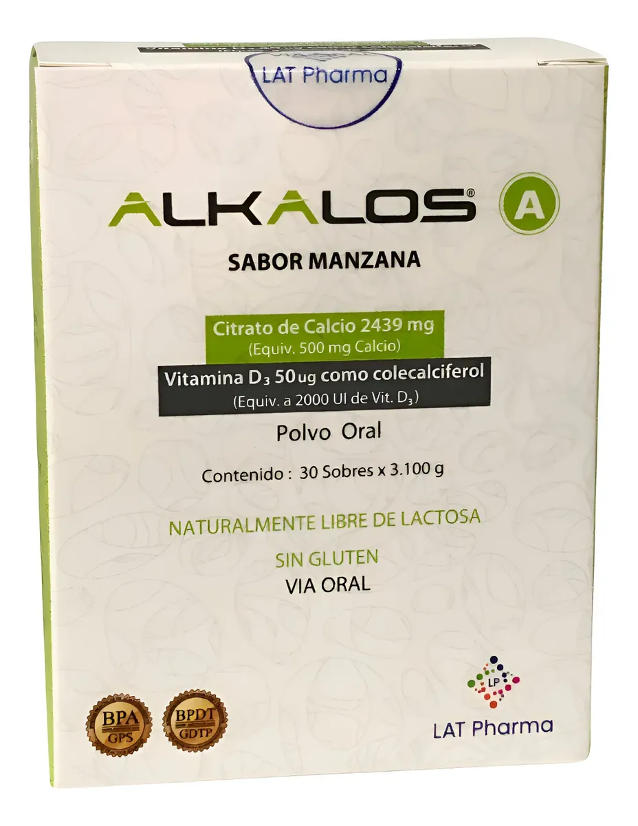 ALKALOS A BIOHEALT CITRATO DE CALCIO - VIT D3 CAJA 30 SOBRES - 1