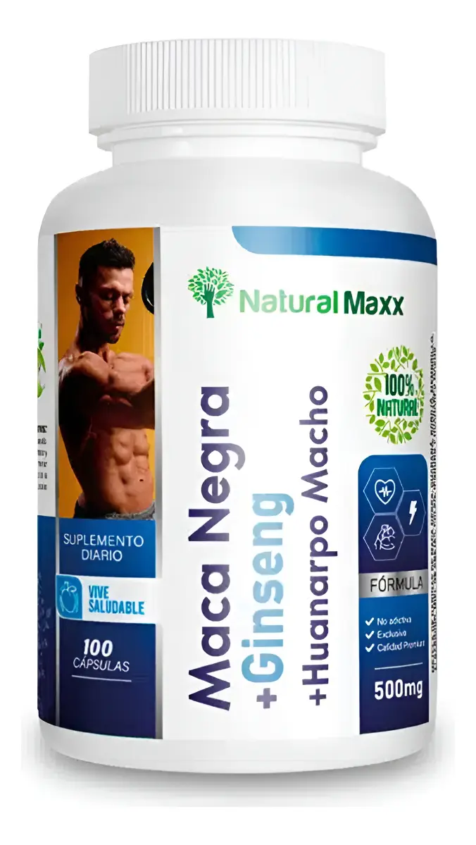 MACA NEGRA + GINSENG + HUANARPO 500MG NATURALMAX 100 CAPSULAS - 1
