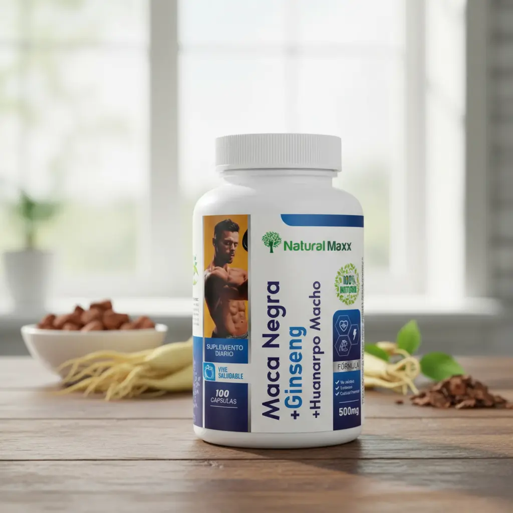 MACA NEGRA + GINSENG + HUANARPO 500MG NATURALMAX 100 CAPSULAS - 4