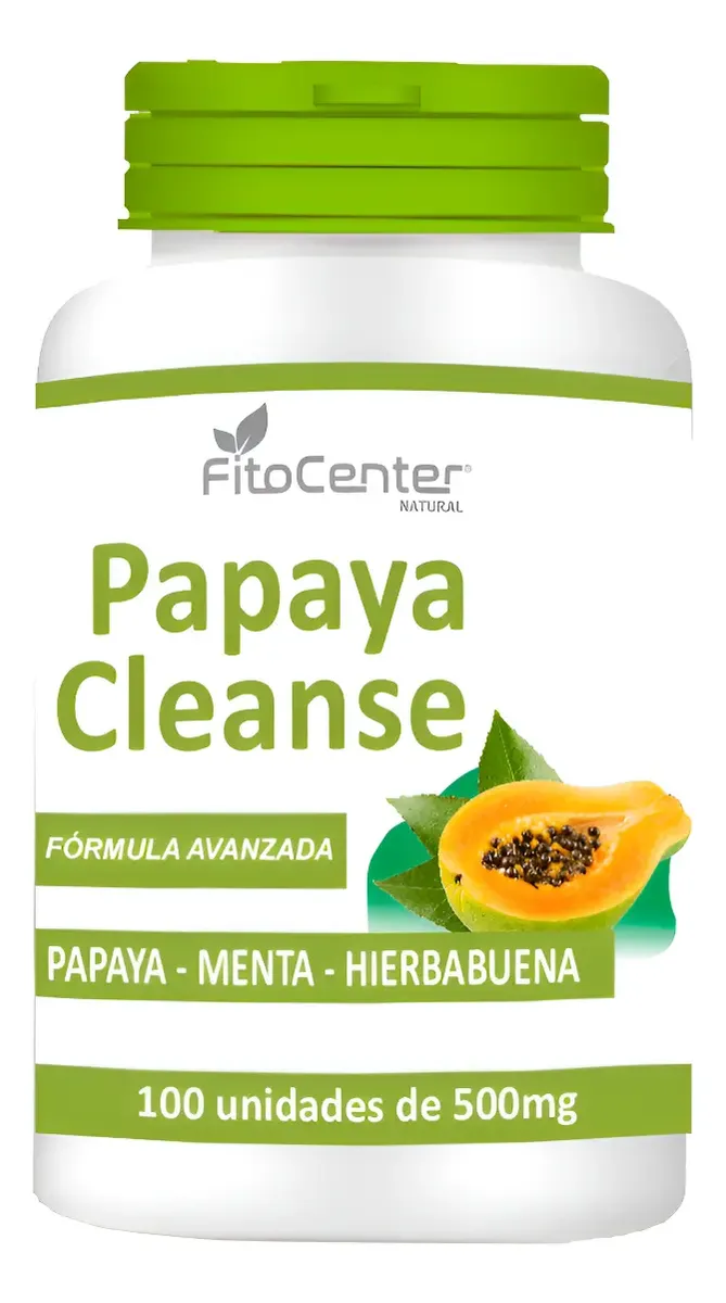 PAPAYA CLEANSE 500MG FITOCENTER LIMPIEZA DETOX 100 CAPSULAS - 1