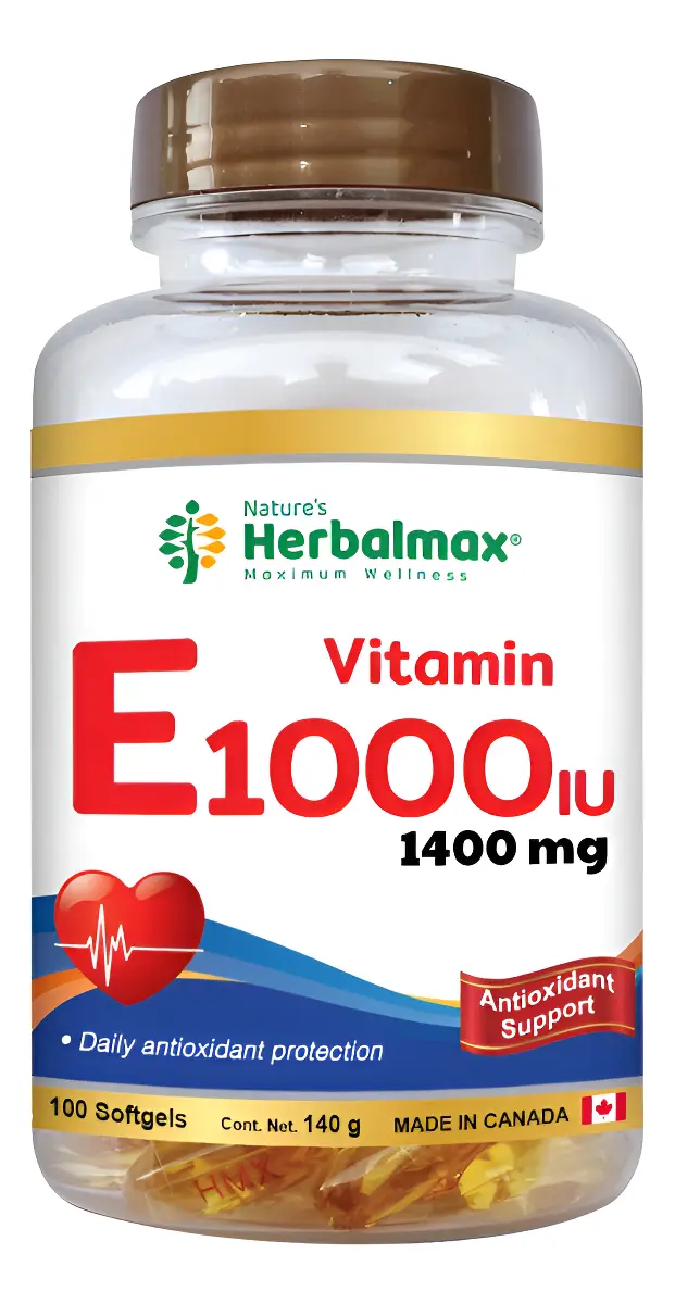 VITAMINA E 1000IU HERBALMAX ANTIOXIDANTE 1400MG 100 CAPSULAS - 1
