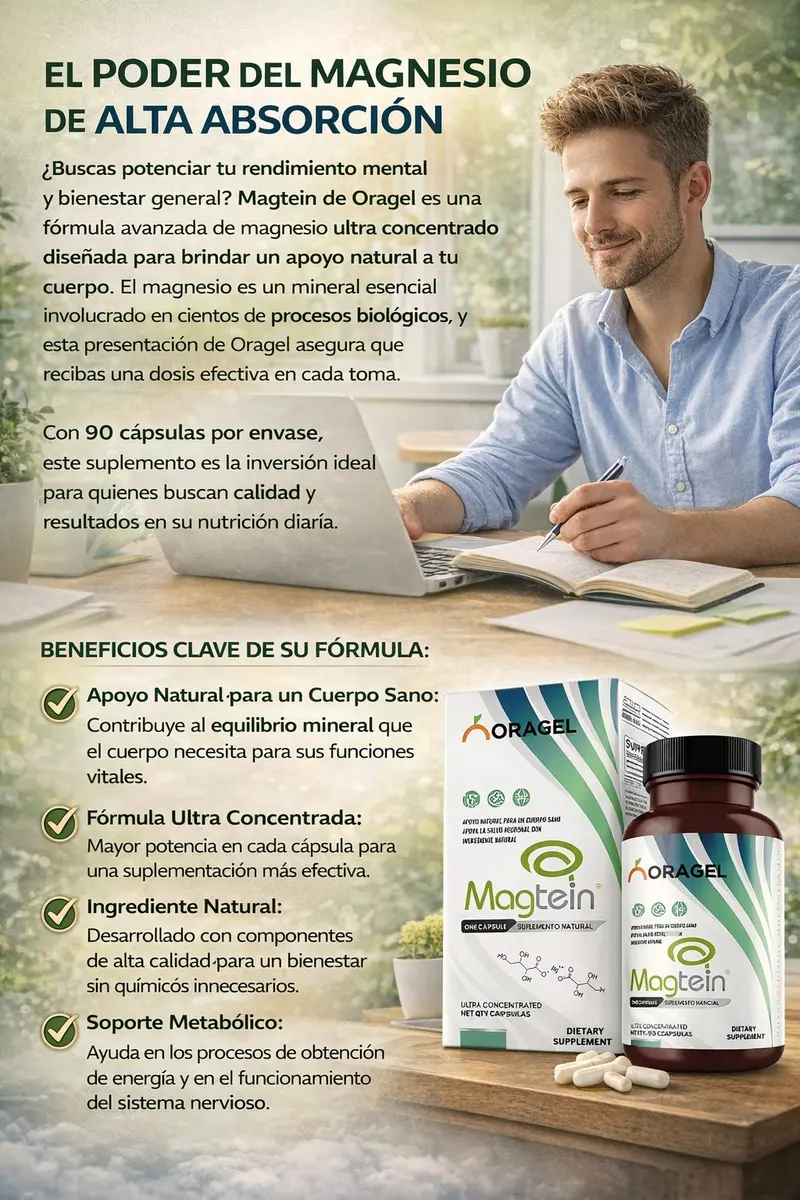 MAGNESIO L- TREONATO ORAGEL CONCENTRACIÓN 400MG 90 CÁPSULAS - 2