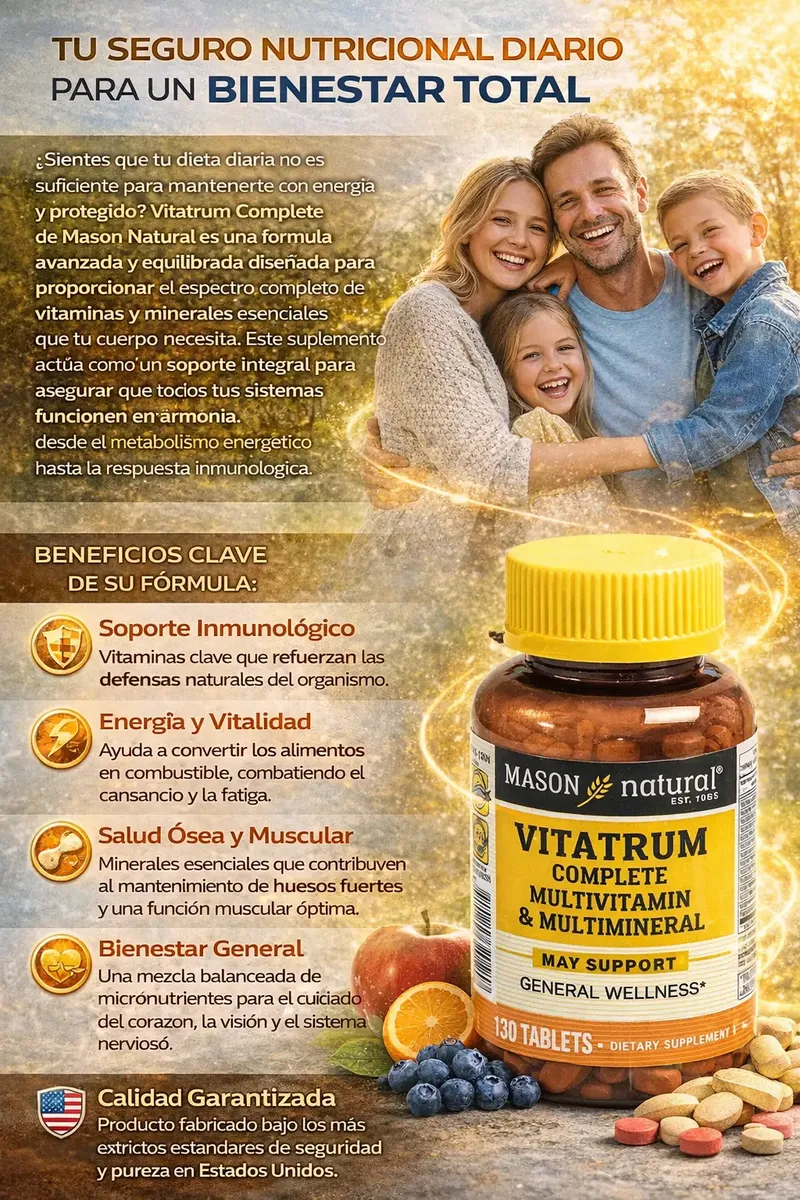 VITATRUM MASON NATURAL VITAMINAS - MINERALES 130 TABLETAS - 3