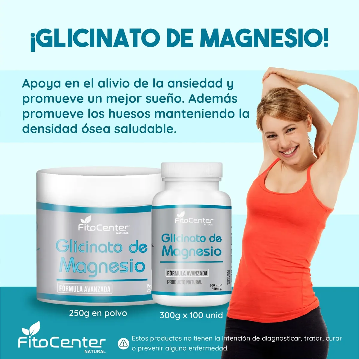 GLICINATO DE MAGNESIO FITOCENTER NATURAL 300MG 100 CAPSULA - 5
