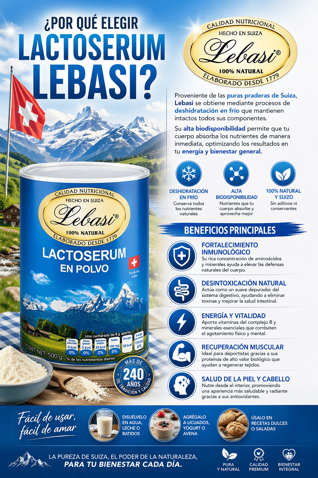 LACTOSERUM LEBASI SUPLEMENTO NUTRICIONAL SUIZO POLVO 500GR - 4