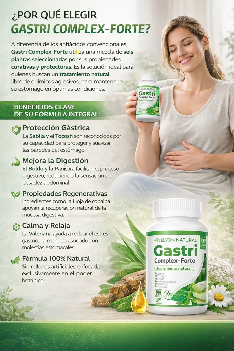 GASTRI COMPLEX ELYON NATURAL SALUD DIGESTIVA 500MG 100 UNID - 3