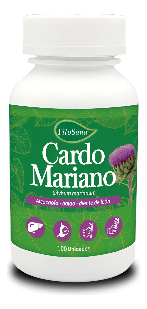 CARDO MARIANO REGENERADOR HEPATICO FITOSANA 100 CAPSULAS - 1