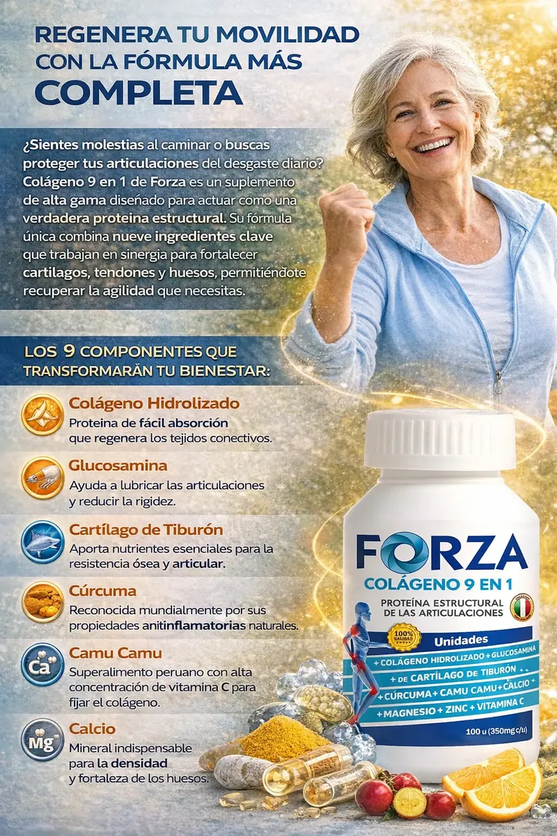 COLAGENO FORZA 9 EN 1 REGENERADOR ARTICULAR 350MG 100 UNID - 3