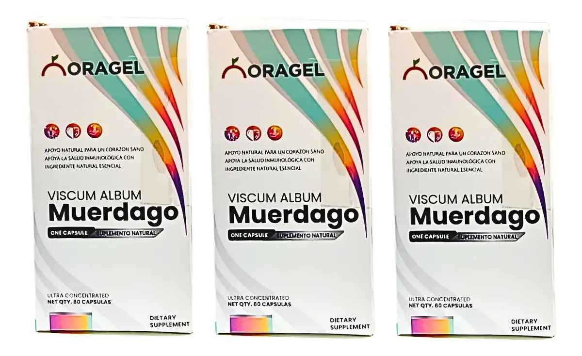 MUERDAGO ORAGEL ANTICANCERIGENO 400MG 80 CAPSULAS 03 FRASCOS - 1