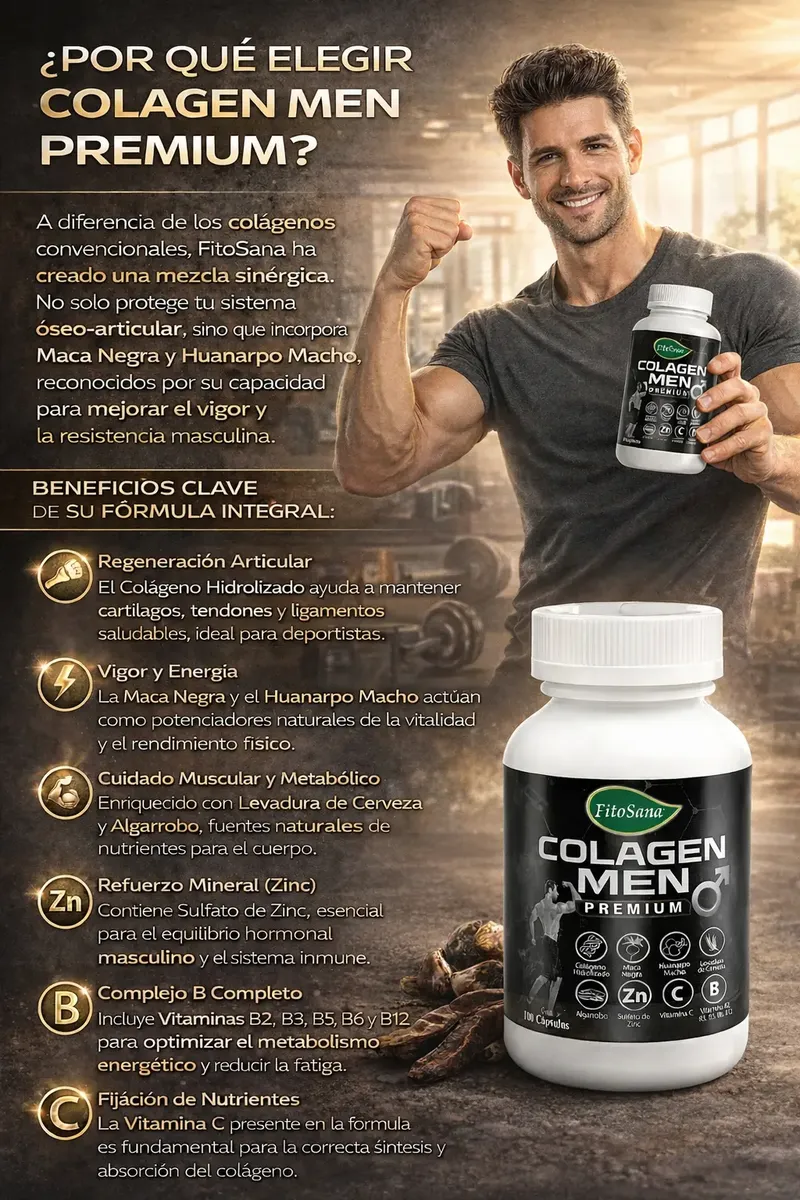 COLAGENO MEN PREMIUM FITOSANA SALUD MASCULINA 100 CAPSULAS - 3
