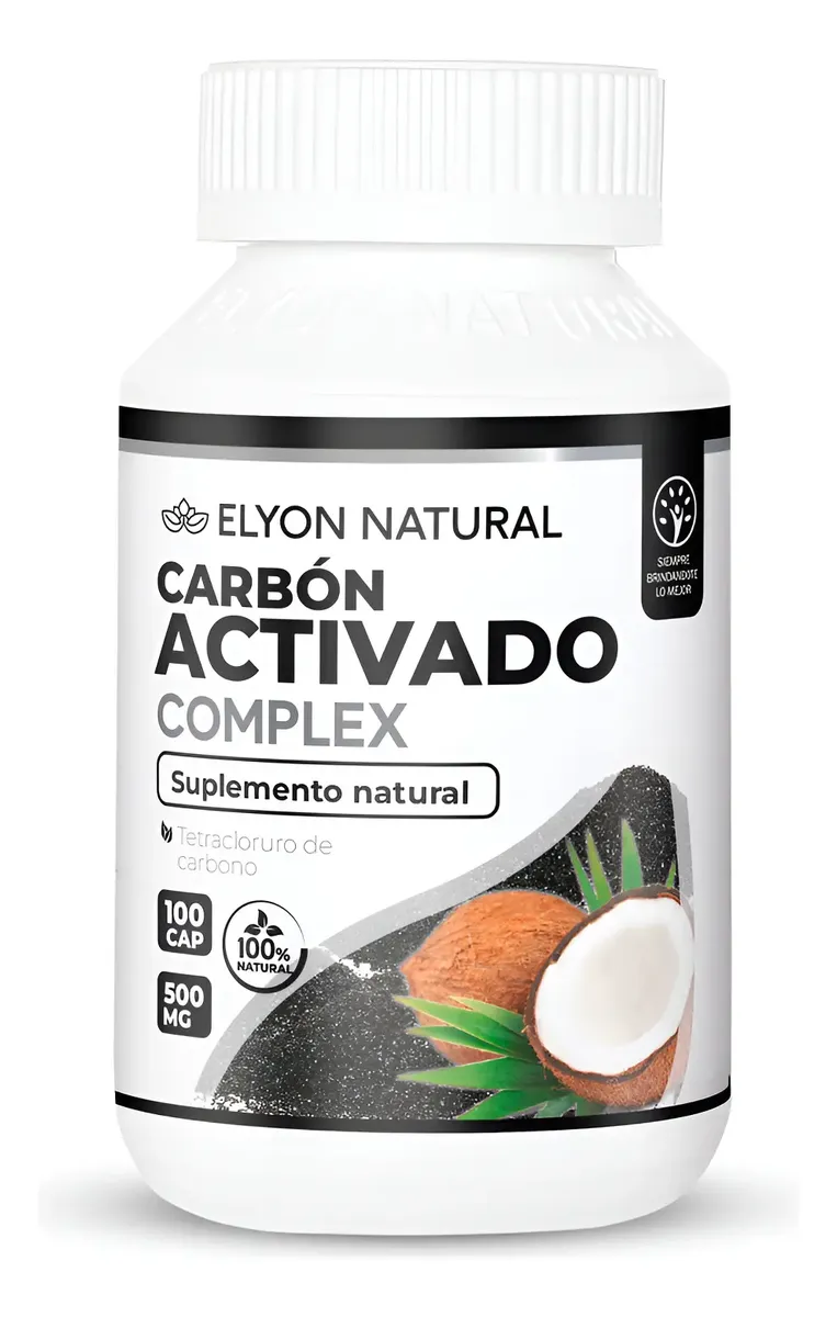 CARBÓN ACTIVADO ELYON NATURAL APOYO DIGESTIVO 500MG 100 UNID - 1