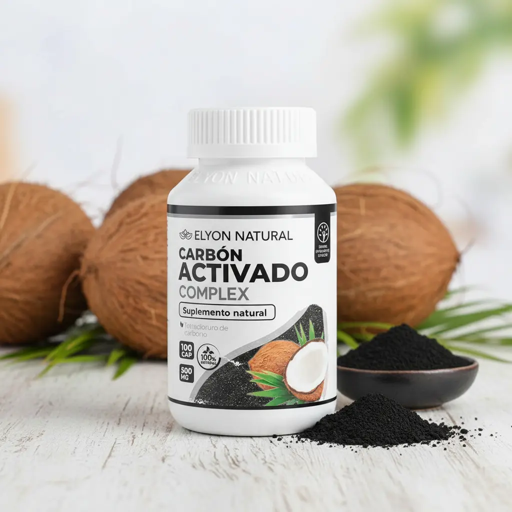 CARBÓN ACTIVADO ELYON NATURAL APOYO DIGESTIVO 500MG 100 UNID - 4