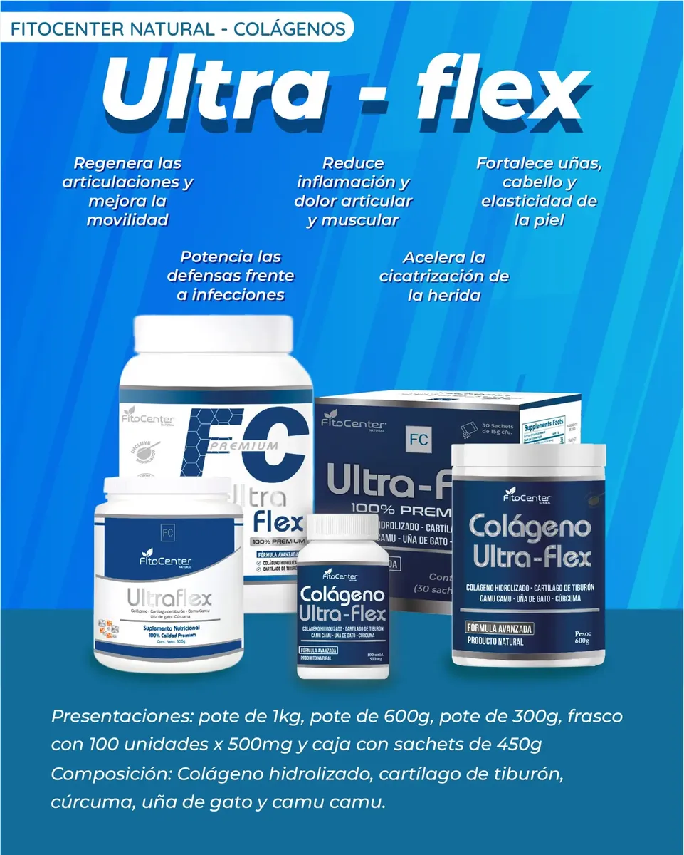 ULTRA FLEX FITOCENTER COLAGENO - CURCUMA 500MG 100 CAPSULAS - 5