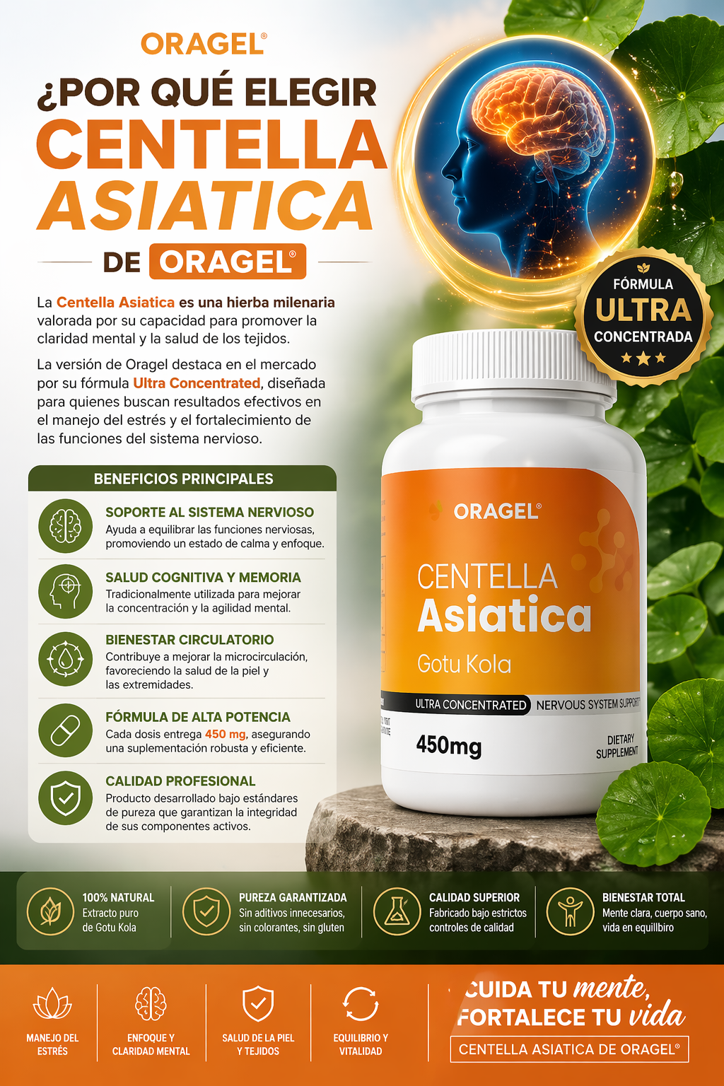 CENTELLA ASIATICA ORAGEL GOTU KOLA 450MG 90 CAPSULA - 2