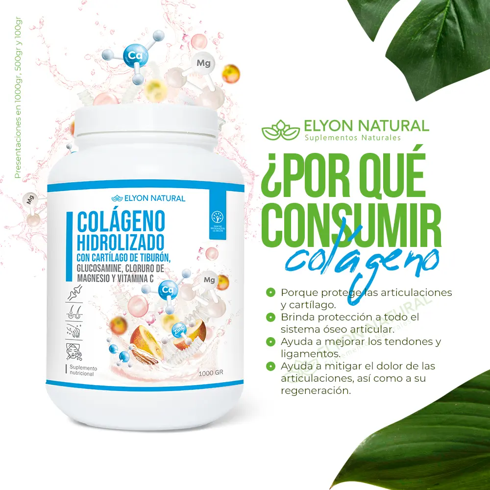 COLAGENO HIDROLIZADO ELYON NATURAL CON GLUCOSAMINA 1 KILO - 2