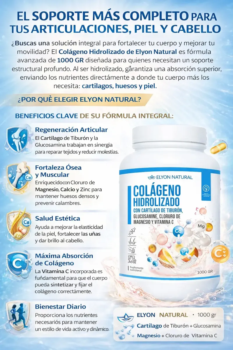 COLAGENO HIDROLIZADO ELYON NATURAL CON GLUCOSAMINA 1 KILO - 3