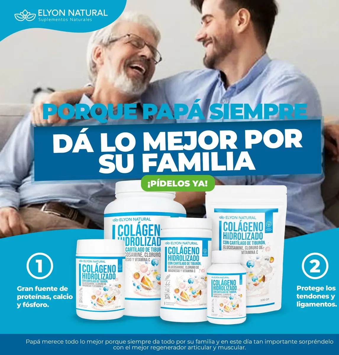 COLAGENO HIDROLIZADO ELYON NATURAL CON GLUCOSAMINA 1 KILO - 7