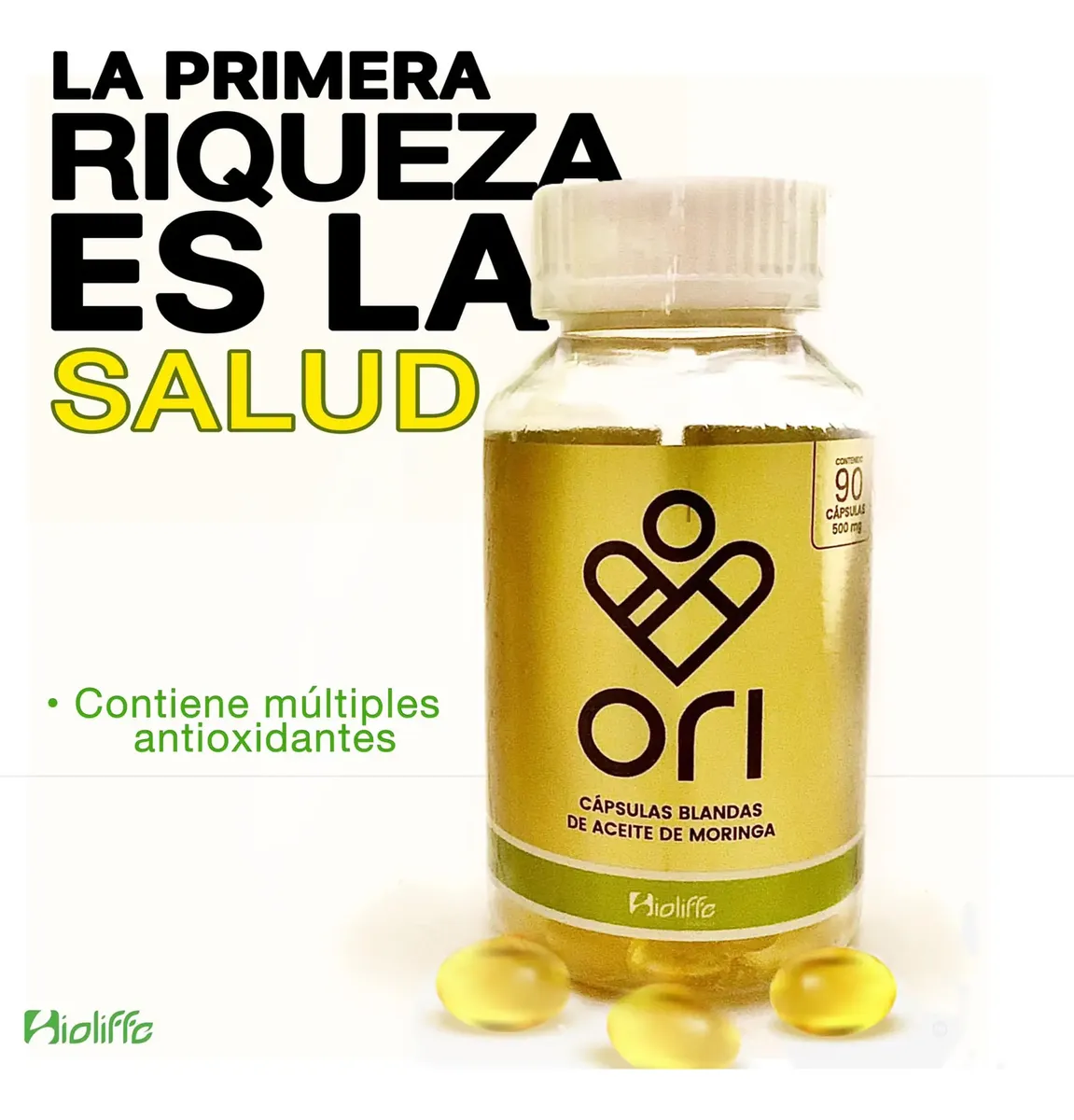 ACEITE DE MORINGA ORI BIOLIFFE NUTRIENTES 100 CÁPSULAS - 3
