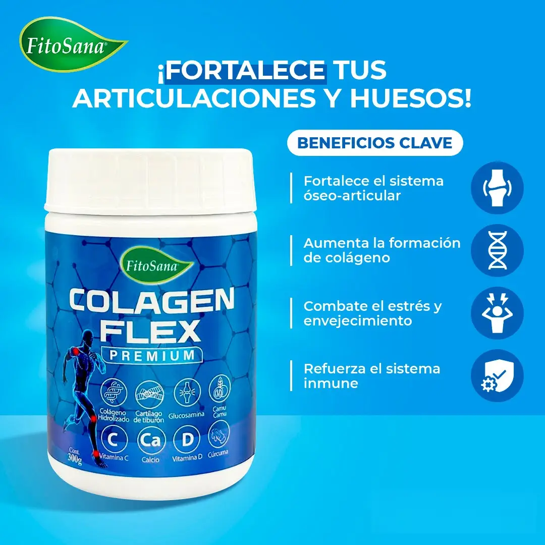 COLAGENO FLEX PREMIUM FITOSANA BATIDO EN POLVO 300GR - 3