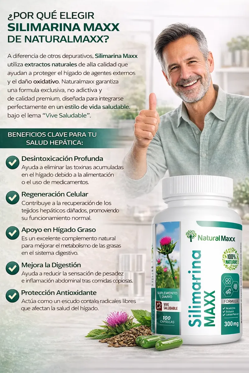 SILIMARINA 300MG NATURALMAX SALUD HEPÁTICA 100 CAPSULAS - 2