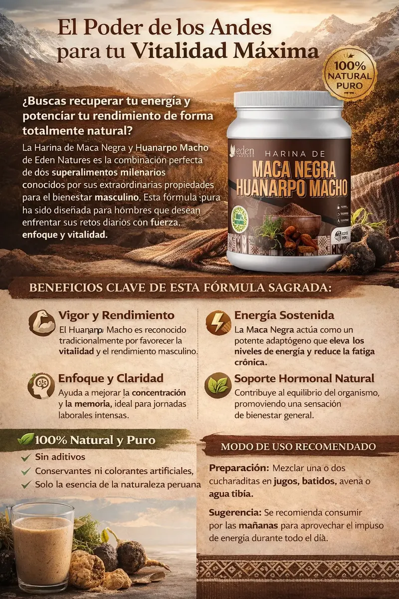 MACA NEGRA - HUANARPO MACHO EDEN NATURES VIGORIZANTE 500GR - 2
