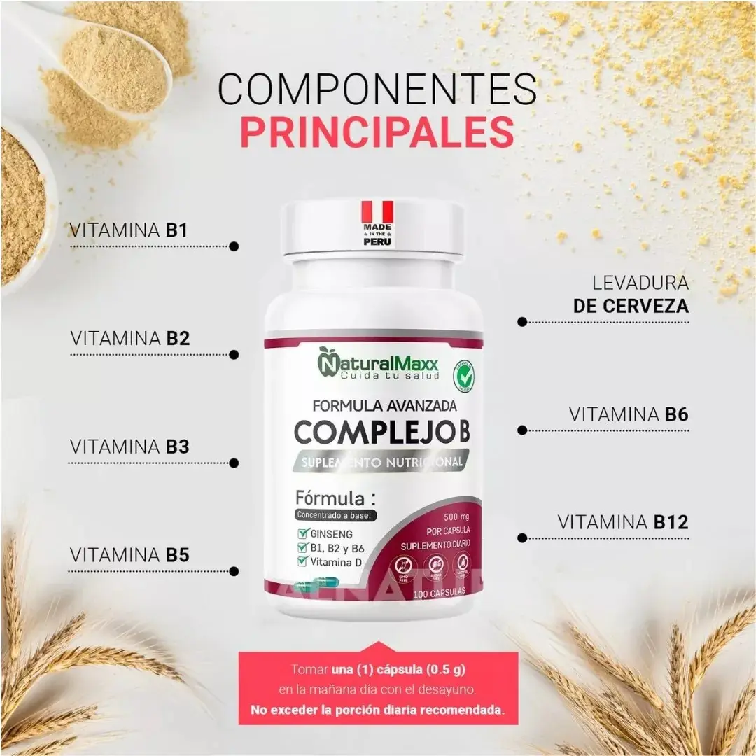 COMPLEJO B 500MG NATURALMAX FORMULA AVANZADA 100 CAPSULAS - 3