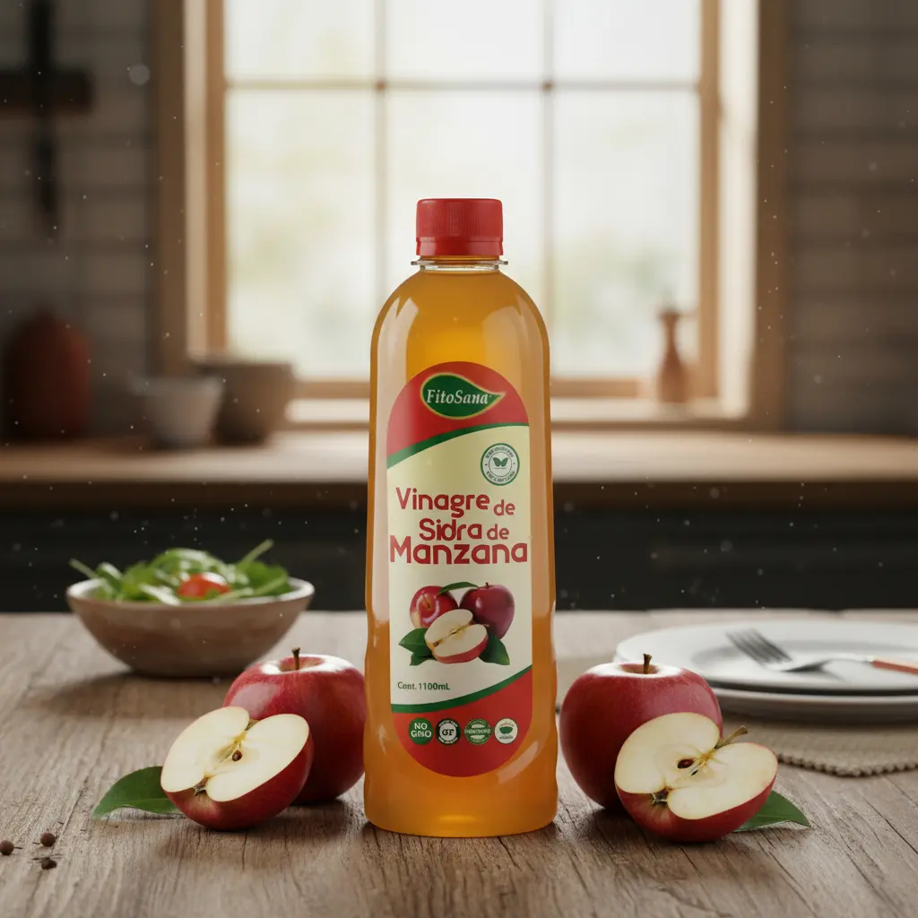 VINAGRE DE SIDRA DE MANZANA PURO FITOSANA 1000ML 02 BOTELLAS - 4