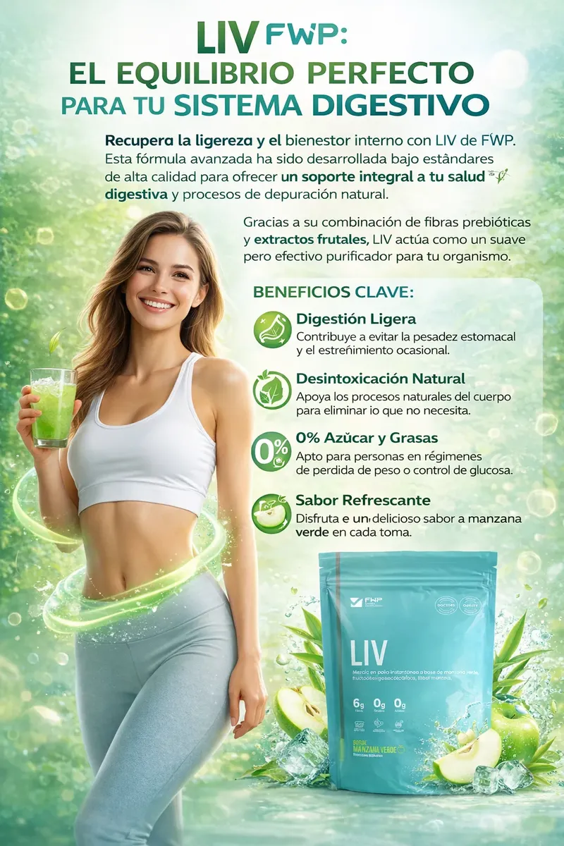 LIV FWP DIGESTION SALUDABLE CON FIBRA BAMBO PROBIOTICOS 280G - 3